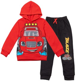 Blaze and the Monster Machines Toddler Boys Pullover Hoodie & Jogger Pants Red/Black 3T