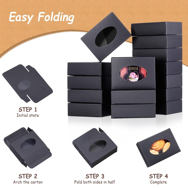 Spakon 30 Pcs Soap Boxes for Homemade Soaps 3.8 x