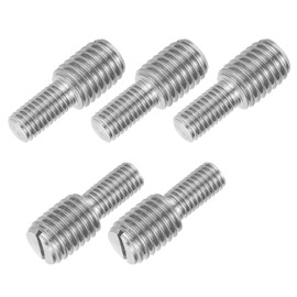 PATIKIL M8x15 to M12x15 Double End Threaded Stud Screw Bolt, 5 Pack Slotted Head 304 Stainless Steel Rod Bolts Thread Reducer Adapter for Furniture Fastener, 30mm Long