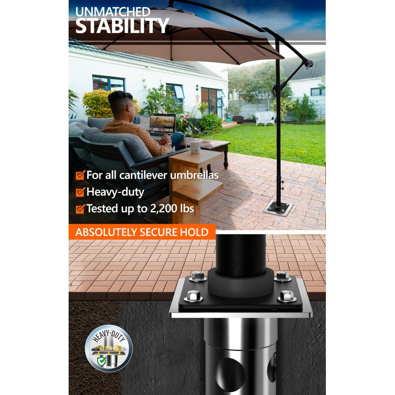 4smile In-ground umbrella base - In Ground umbrella holder, stainless