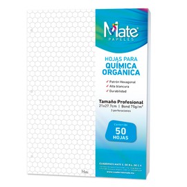 Mate | Hojas Para Carpeta | Carta | 50 Hojas | Química | Hexagonal