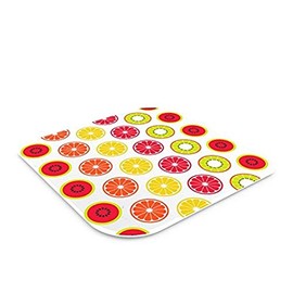 Pebbly Glass Trivet 15.8 x 0.3cm-Citrus, Multi Coloured