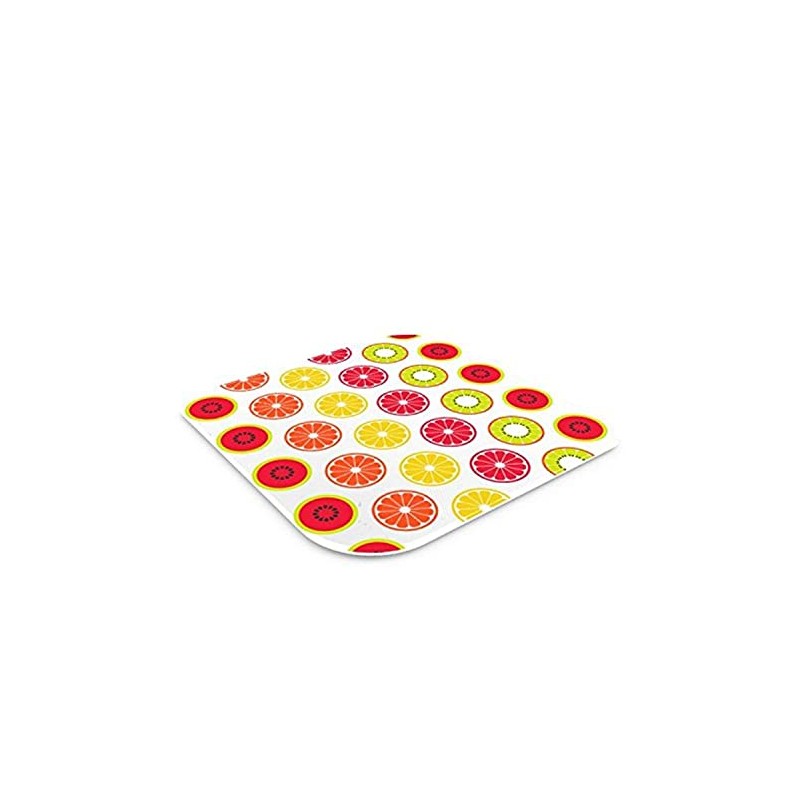Pebbly Glass Trivet 15.8 x 0.3cm-Citrus, Multi Coloured