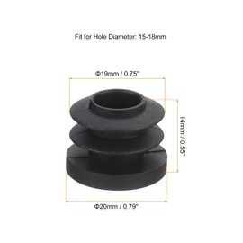 sourcing map 36 Pcs Round Plastic Plug, Black Tubing End Cap Plugs, 20mm(0.79 Inch) Furniture Leg Pipe Insert, Glide Protection for Chair, Sofa, Table, Shelf