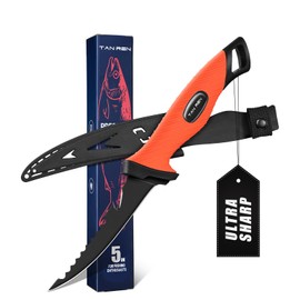 TAN REN 5 Inch Bait Knife for Fishing, Sharp Stainless Steel Fish Knife for Filleting and Cleaning, Perfect Fillet Knives with Sheath for Saltwater or Freshwater Use