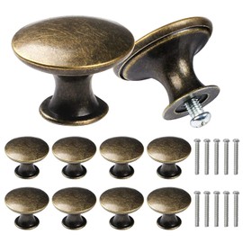 NC 10 Pcs Vintage Round Drawer Handle Retro Pull Handles Semicircle Metal Pull Handle Closet Door Drawer Knob Antique Bronze Furniture Knobs