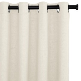 100% Blackout Shield Sliding Door Curtains, Extra Wide Curtains 84 Inch Long, Patio Door Grommet Drapes for Living Room, 50”W x 84”L, Cream