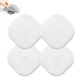 4 Pieces Drain Covers Hair Stopper for Shower Drain Bathtub Stopper Home Drain Protectors with Sucker Water Trap Sink Cover for Bathroom Bathtub and Kitchen (2 White+2 White)