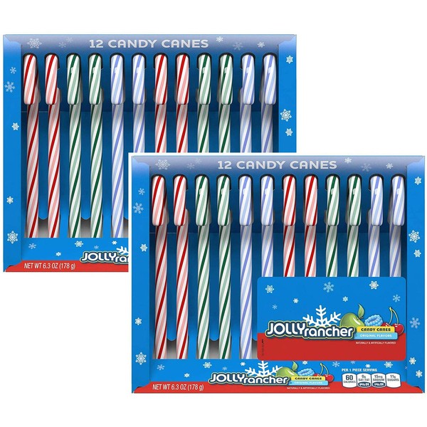Jolly Rancher Candy Canes - Original Flavors - 24 ct. (Two Boxes of 12)