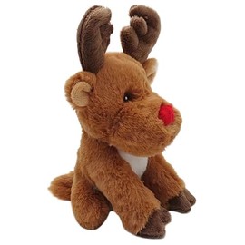 Wilberry - ECO Mini Red Nose Reindeer Soft toy - Ideal Plush Cuddly for Kids and Adults, Perfect for Christmas, Suitable from 12+ Months - 14cm