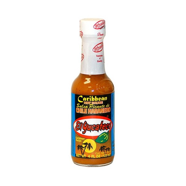 El Yucateco Caribbean Habanero Hot Sauce, 4oz Bottle