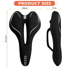 Noxtioanip Bicycle Saddle, Bicycle Saddle Gel Bicycle Seat Shock Absorbing Bicycle Saddles Breathable Ergonomic Saddle Bicycle for Long Distance and Everyday Rides for City Bike Mountain Bike