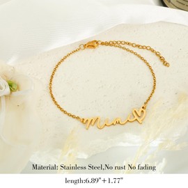 Dvehdbay Mimi Bracelet - Mimi Bracelets For Women, Mimi Gifts, Unique Bracelets For Mom, Stainless Steel Bracelet, Perfect Gifts For Women