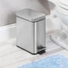 mDesign Small Modern 1.3 Gallon Rectangle Metal Lidded Step Trash