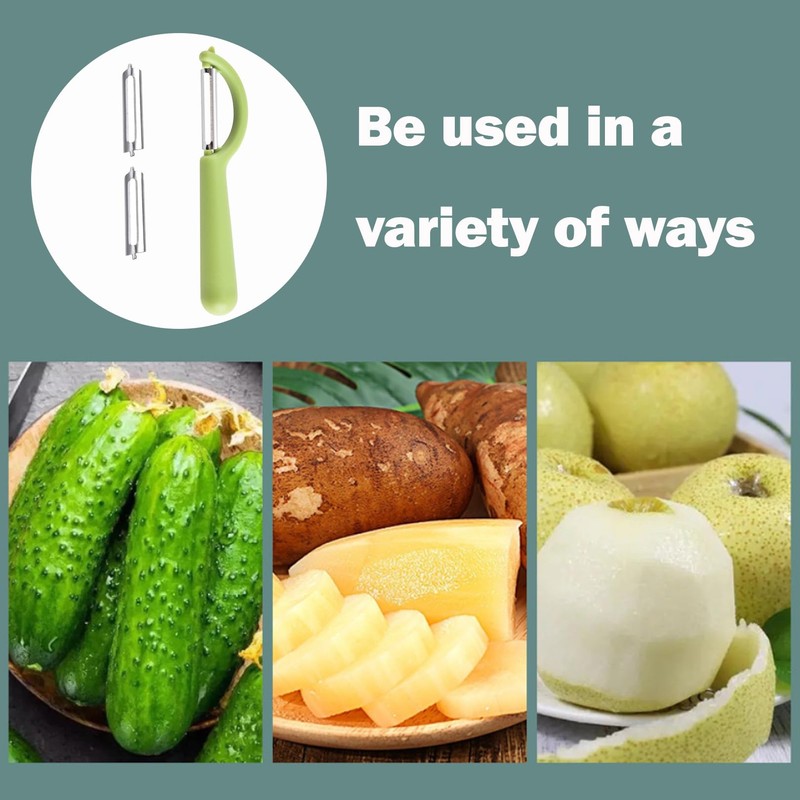 Vegetable Peeler Set with 1 Peeler & 2 Replacement Blades