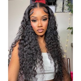Enivuoso Loose Wave V Part Wig Synthetic Half Wigs for Black Women Curly U Part WIg Soft As Human Hair 180% Density Glueless V Shape Wig Beginner Friendly (#1B, 22 Inch)