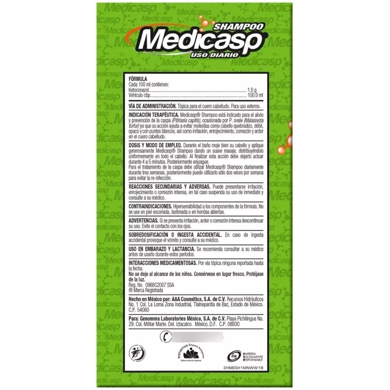 Medicasp 2 Shampoos Medicasp Frascos De 400ml C/u