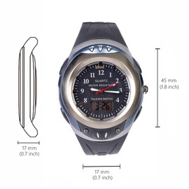 Digital Analogue Talking Clock in Italian with Alarm Clock and Hour Report for Children and Visually Impaired, Grey, Bracelet, gray, Bracelet