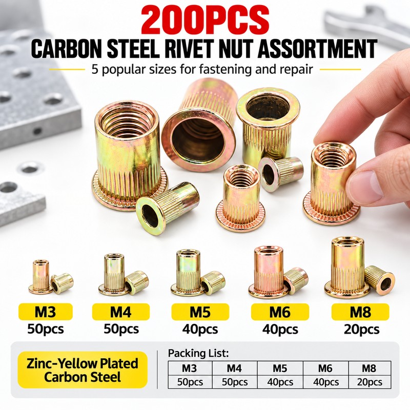 Manual Rivet Nut Gun for M3–M8 Threaded Inserts – Double-Handle