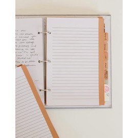 Coffee and Bible Time, A5 Lined Paper Refill Pack for Coffee & Bible Time Prayer Journal Binder, 40 Double Sided Refill Pages, 3 Hole Punched, Orange Border, Bible Journaling Supplies