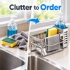 Stainless Steel Sink Cleaning Tools Storage Rack – Multifunctional Drainable