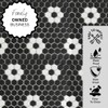 Hexagon Neutro Flower Black White Hex 1x1 Porcelain Floor Wall