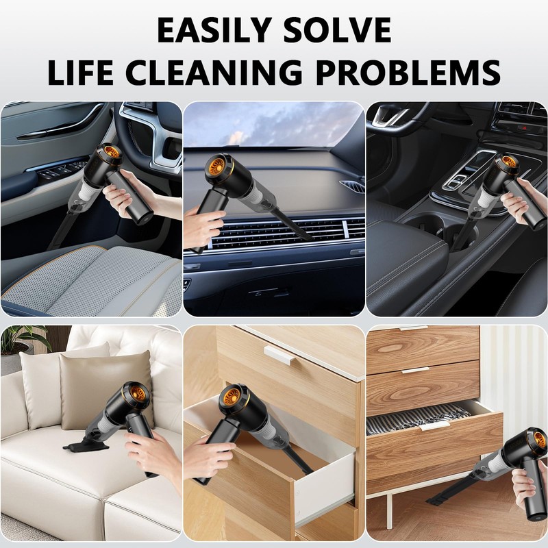 CNMSGM Portable Cordless Handheld Car Vacuum Cleaner, 20000Pa Strong Suction