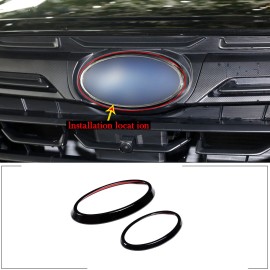 klend-cartrim Black Front & Rear Car Logo Emblem Badge Ring Cover For Subaru Forester  2022 US