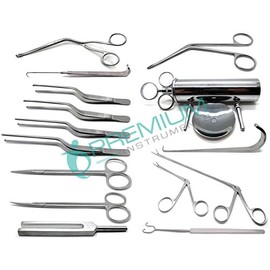 15 Pcs ENT Alligators Scissor Tweezer Retractors Syringe Forceps Instruments