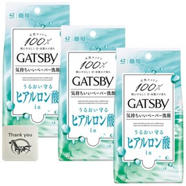 Mandom Gatsby Facial Paper, Facial Cleansing, Moist Type, Citrus Soap Scent, Value Pack, Set of 3, Includes Kunutonn Original Logo