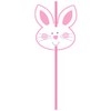 Creative Converting 6 Count Straw with Attachments, Bunny Face