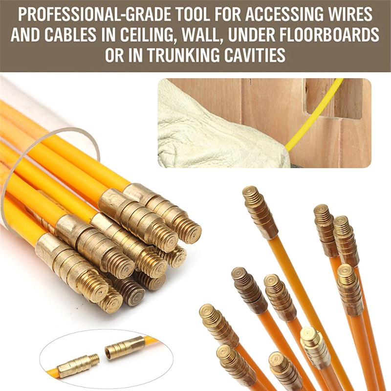 Electric Wire Pulling Kit 13" Fiberglass Cable Rods with 5