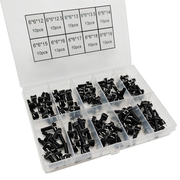 Gebildet 100 Pieces 10 Value 4 Pins 6 x 6