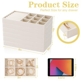 Jieting Velvet Jewelry Organizer Trays 6 Set, Stackable Jewelry Organizer for Drawer and Display Case Storage Jewelry Drawer Organizer Inserts Ring Watch Necklace Bracelet