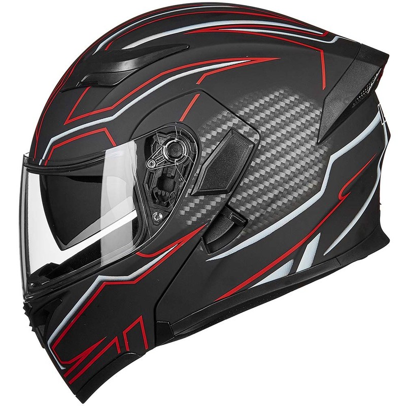 ILM Motorcycle Dual Visor Flip up Modular Full Face Helmet