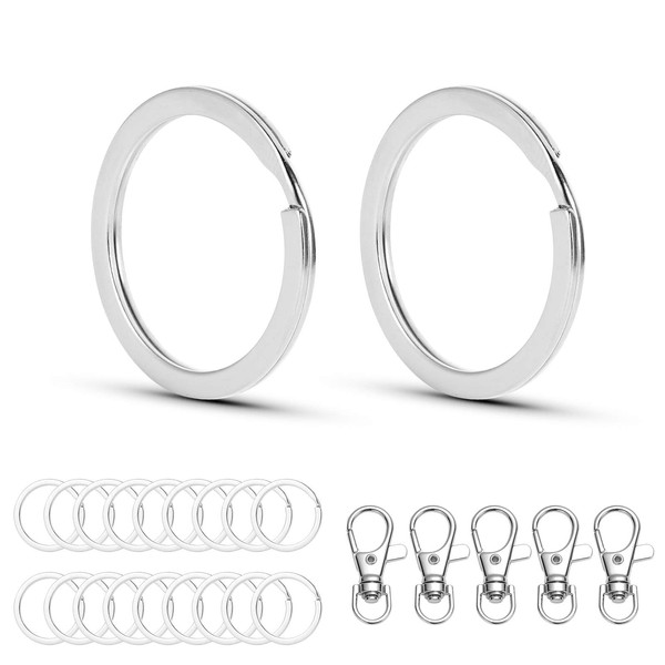 Mikafen Key Rings Set of 50 Multifunctional Round Flat Key