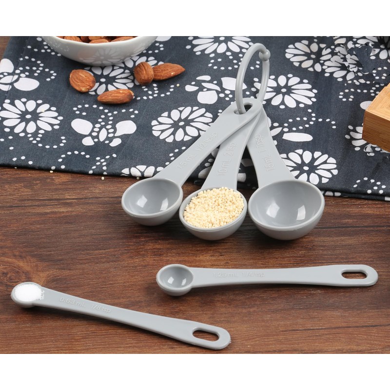 DOTINGHUX Measuring Spoons Set with Egg Separator 12-Piece,Gray