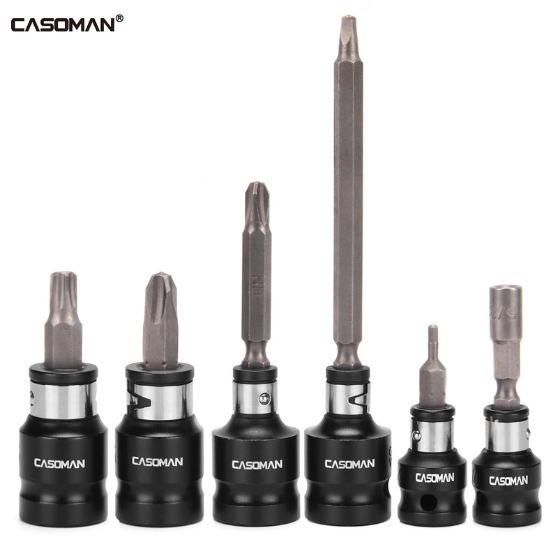 CASOMAN Bit Socket Adapter Set -1/4" *3/8" Dr. 1/4"*1/2" Dr.,