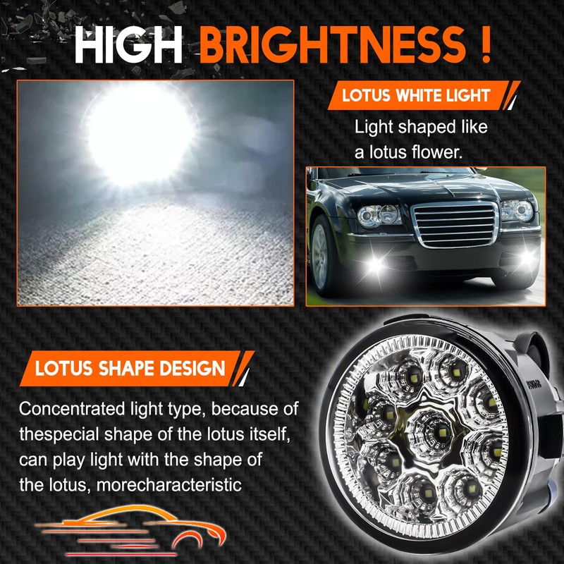 Qobsos LED Fog Light for Nissan Versa 2007-2011 - Pair