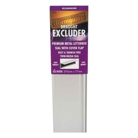 Stormguard Premium Metal Letter Box Cover Draught Excluder With Brush & Flap - Silver