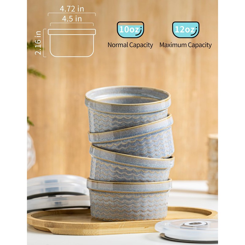 Ceramic Small Baking Dishes for Oven, 12oz Meal Prep Containers