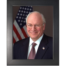 Dick Cheney Photograph in a Smooth Black Frame - Historical Artwork from 2003 - (8" x 10") - Semi-Gloss