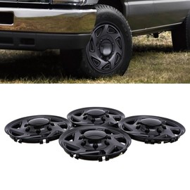 4 Pcs Hub Caps Van Full Wheel Covers Hub Caps Compatible with Ford Econoline E250 E350 E450 1999-2018 16" Steel Wheel Covers Rim Simulators (Black)