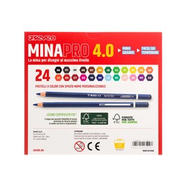 Seven Colouring Pencils Set - Box of 24 - Pack of Colouring Pencils - Colouring Pencils for School, Office - Colouring Pencils MINA 4.0 - Name Tag - Pencils for School, School