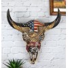 Western Patriotic Bull Cow Skull W/ American Flag Bald Eagle