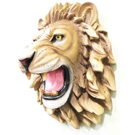 Ebros Gift Large King of The Jungle Roaring Lion Head Wall Mount Bust Sculpture Plaque