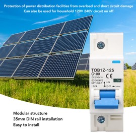 1P DC Miniature Circuit Breaker 100A Isolator for Solar PV System DIN Rail Installation PV Circuit Breaker