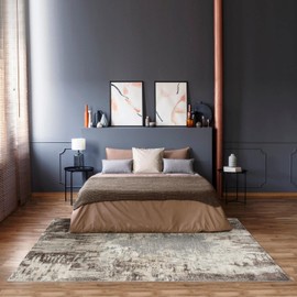 LUXE WEAVERS Euston Collection 7680 Brown 5x7 Modern Abstract Area Rug