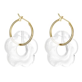 Stocking Stuffers Holiday Outfits for Women 2024 Flower Hoop Earrings for Women Daisy Hoop Earrings Floral Earrings Gold Flower Dangle Earrings 60s 70s Earrings Huggie Hoops Earring Jewelry Gifts for Girls