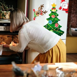 Christmas Magnets for Fridge, 2025 Magnetic Sticker Christmas Tree for Refrigerator Decorations, Kitchen Christmas Decor, Garage Christmas Tree Decorations, Christmas Fridge Magnets (23 PCS)